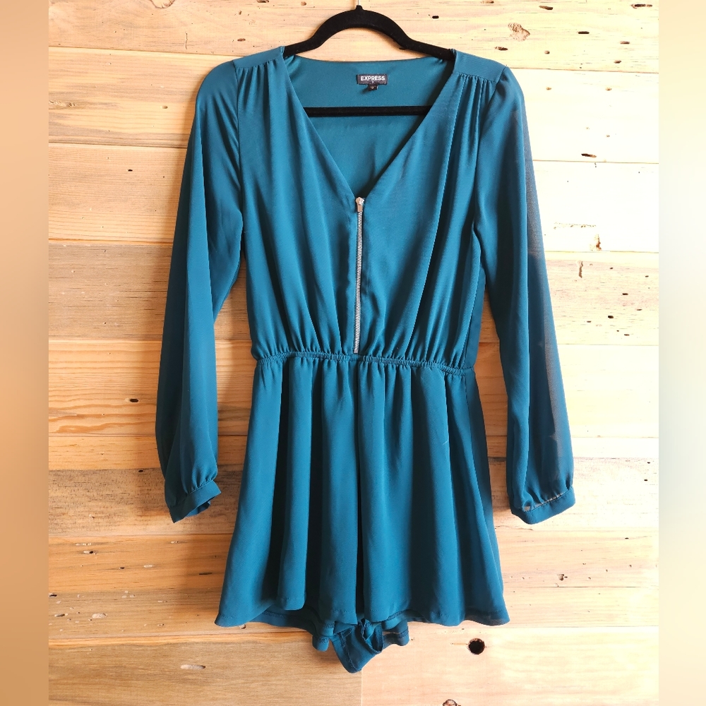 Express teal romper - xs